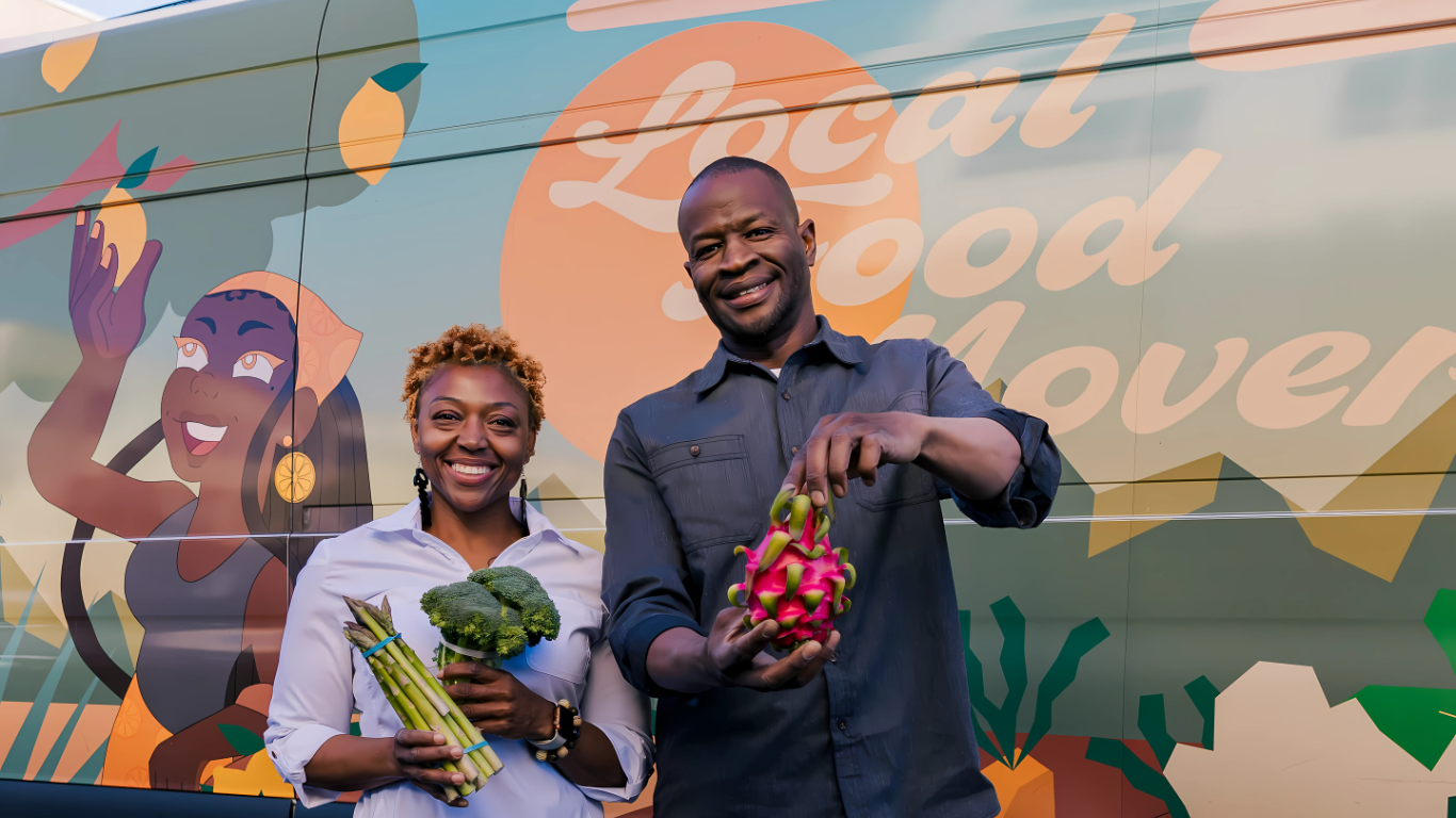 Ivory & Mohammed, founders of AZ Artisans Farms, happily showcasing their exotic produce sold at their local farms.